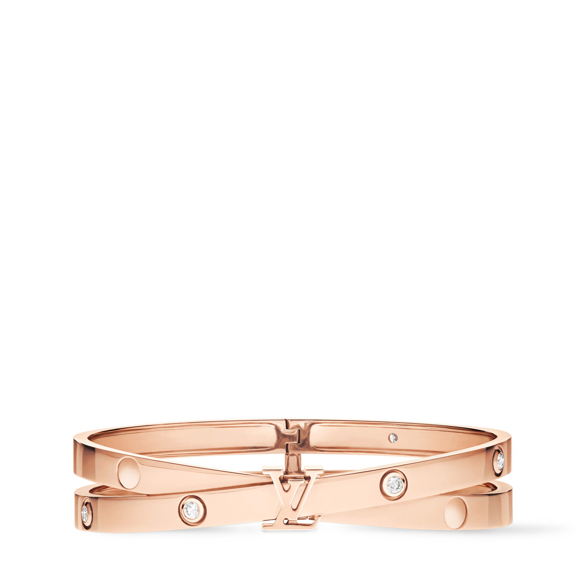 LOUIS VUITTON ピンク バングル Empreinte Double Bangle, Pink Gold and Diamonds - Jewelry